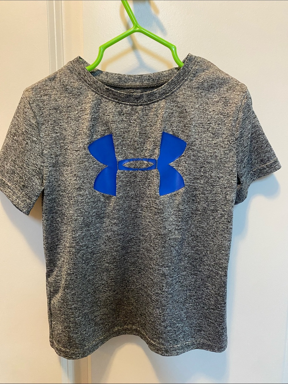 Under Armour Gray Heather Short Sleeve Tee with Blue Logo